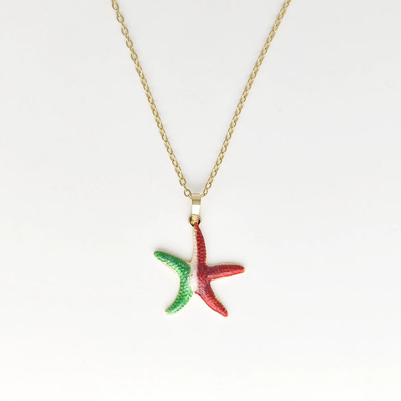 Wholesale Jewelry Shell Enamel Oil Drop Geometric Brass Handmade Pendant Necklace For Women