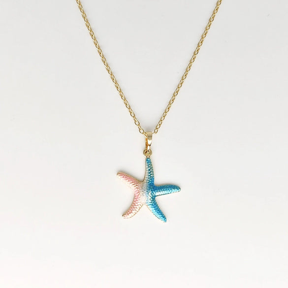 Wholesale Jewelry Shell Enamel Oil Drop Geometric Brass Handmade Pendant Necklace For Women