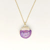 Wholesale Jewelry Shell Enamel Oil Drop Geometric Brass Handmade Pendant Necklace For Women
