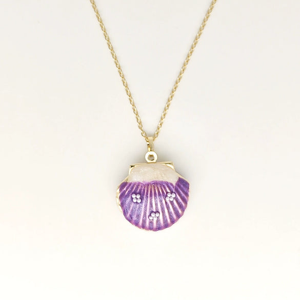 Wholesale Jewelry Shell Enamel Oil Drop Geometric Brass Handmade Pendant Necklace For Women