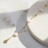 Wholesale Jewelry Shell Pearl Four Leaf Clover Round Bead Chain Bracelet S925 Sterling Silver Electroplated Geometric Style For Women