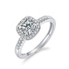 Wholesale Jewelry Silver Classic Square Moissanite Inlay Women's Wedding Ring