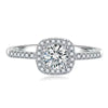Wholesale Jewelry Silver Classic Square Moissanite Inlay Women's Wedding Ring