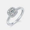 Wholesale Jewelry Silver Classic Square Moissanite Inlay Women's Wedding Ring