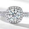 Wholesale Jewelry Silver Classic Square Moissanite Inlay Women's Wedding Ring