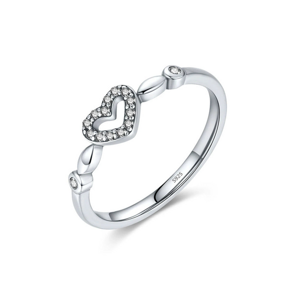 Wholesale Jewelry Silver Cool Style Heartshaped Ring For Women