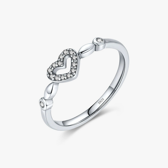 Wholesale Jewelry Silver Cool Style Heartshaped Ring For Women