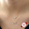 Wholesale Jewelry 925 Silver Devil's Eye Geometric Pendant O Chain Necklace
