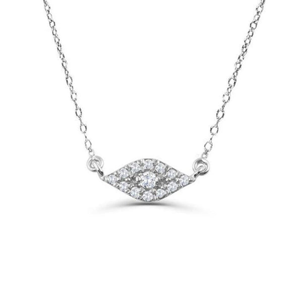 Wholesale Jewelry 925 Silver Devil's Eye Geometric Pendant O Chain Necklace