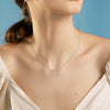 Wholesale Jewelry Silver Double Love Zircon Inlaid Geometric Necklace Electroplated For Women
