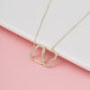 Wholesale Jewelry Silver Double Love Zircon Inlaid Geometric Necklace Electroplated For Women