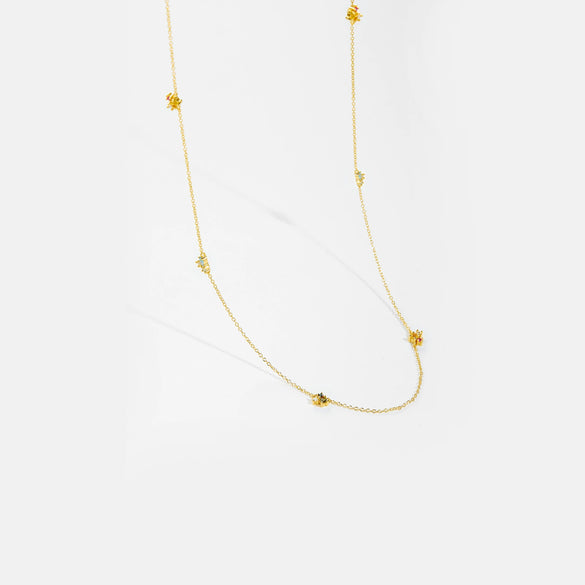 Wholesale Jewelry Silver Electroplated Hanging Long Chain Necklace With Cross Pattern