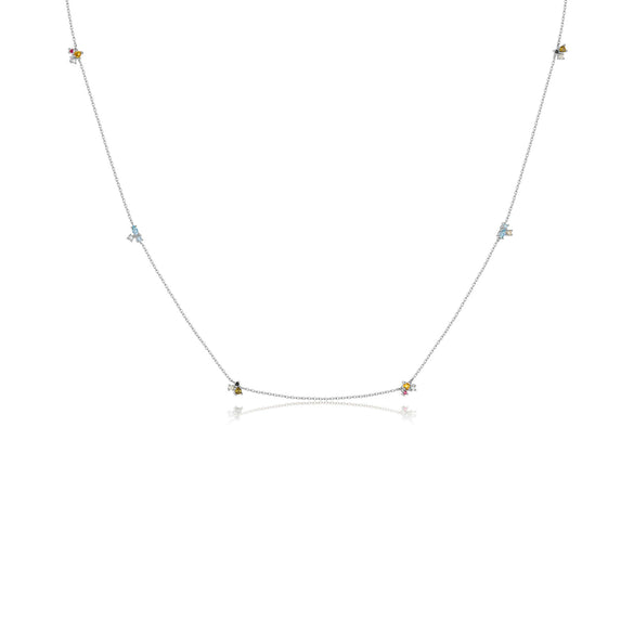 Wholesale Jewelry Silver Electroplated Hanging Long Chain Necklace With Cross Pattern