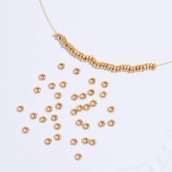 Wholesale Jewelry Silver Flat Round Broken Loose Beads Electroplating Diy Handmade Spacer Bead Bracelet Accessories Baroque Style