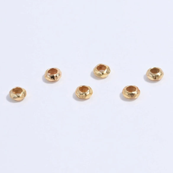 Wholesale Jewelry Silver Flat Round Broken Loose Beads Electroplating Diy Handmade Spacer Bead Bracelet Accessories Baroque Style