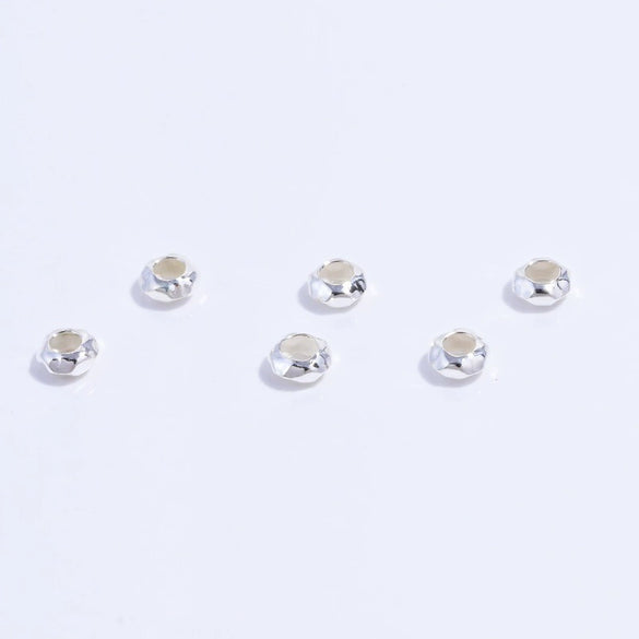 Wholesale Jewelry Silver Flat Round Broken Loose Beads Electroplating Diy Handmade Spacer Bead Bracelet Accessories Baroque Style