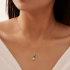 Wholesale Jewelry Silver Freshwater Pearl Starfish Pendant Necklace Minimalist Geometric Style Electroplating