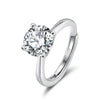 Wholesale Jewelry Silver Geometric Diamond Ring With Electroplating For Women