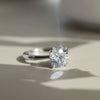 Wholesale Jewelry Silver Geometric Diamond Ring With Electroplating For Women