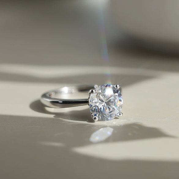 Wholesale Jewelry Silver Geometric Diamond Ring With Electroplating For Women