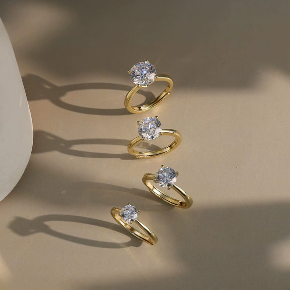 Wholesale Jewelry Silver Geometric Diamond Ring With Electroplating For Women