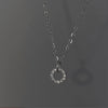 Wholesale Jewelry Silver Geometric Donut And Cross Pendant Necklace With Zircon And Diamond And Ochain Ring
