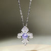 Wholesale Jewelry Silver Geometric Pendant Necklace Set With Diamonds O Word Chain