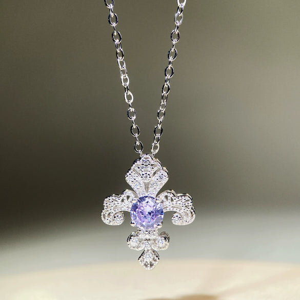 Wholesale Jewelry Silver Geometric Pendant Necklace Set With Diamonds O Word Chain