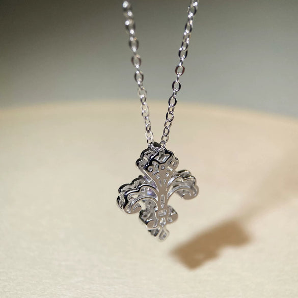 Wholesale Jewelry Silver Geometric Pendant Necklace Set With Diamonds O Word Chain