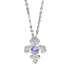 Wholesale Jewelry Silver Geometric Pendant Necklace Set With Diamonds O Word Chain