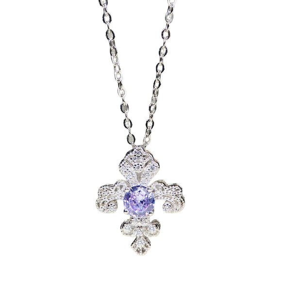 Wholesale Jewelry Silver Geometric Pendant Necklace Set With Diamonds O Word Chain