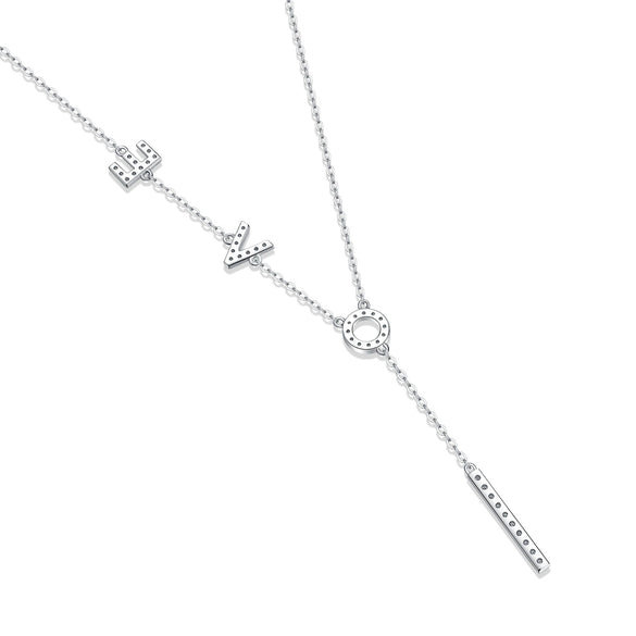 Wholesale Jewelry 925 Silver Geometric Pendant With Cross Chain Electroplated Simple Style For Women