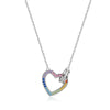 Wholesale Jewelry 925 Silver Geometric Rainbow Zircon Love Necklace With Diamond Design And Cross Chain