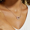 Wholesale Jewelry 925 Silver Geometric Rainbow Zircon Love Necklace With Diamond Design And Cross Chain