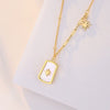 Wholesale Jewelry 925 Silver Geometric Star Square Shield Bead Necklace With Electroplating For Women Retro Cold Style