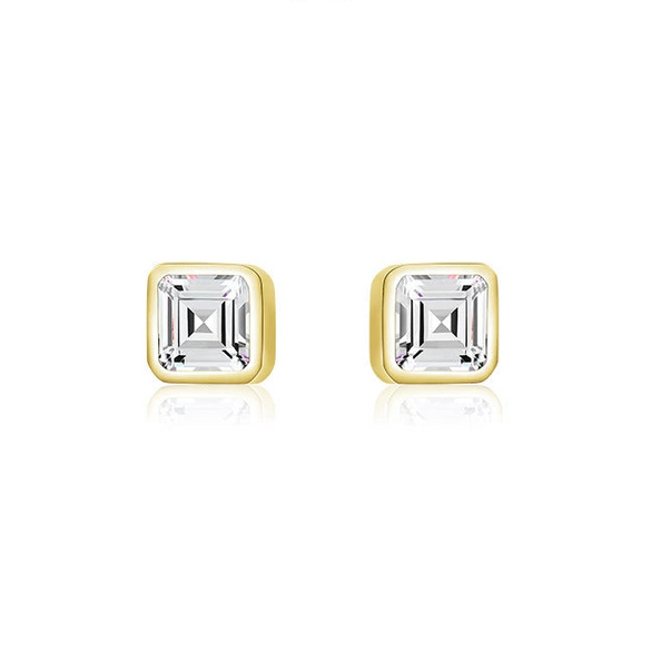 Wholesale Jewelry Silver Geometric Style Set With Precious Stones Clavicle Chain Necklace Earrings Ring