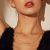 Wholesale Jewelry Silver 925 Geometric Thin Floral Side Chain Necklace