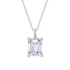 Wholesale Jewelry 925 Silver Geometric Zircon Pendant Necklace With Electroplating And Sugar Cube Shape
