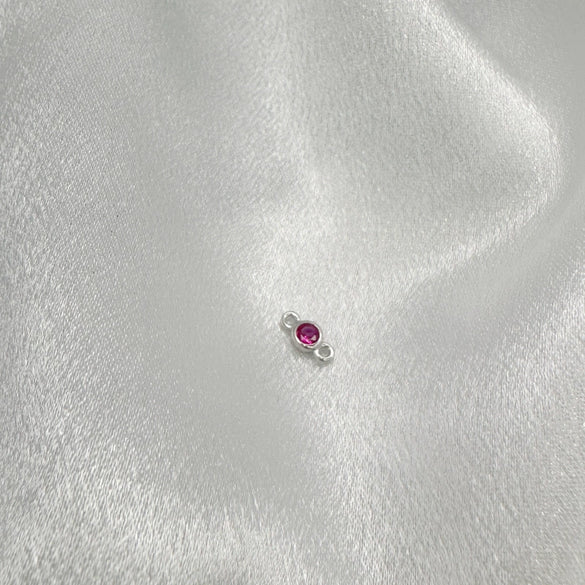 Wholesale Jewelry Silver 925 Inlaid Zircon Double Hanging Round Diy Semi Finished Bracelet Necklace Connecting Piece Material