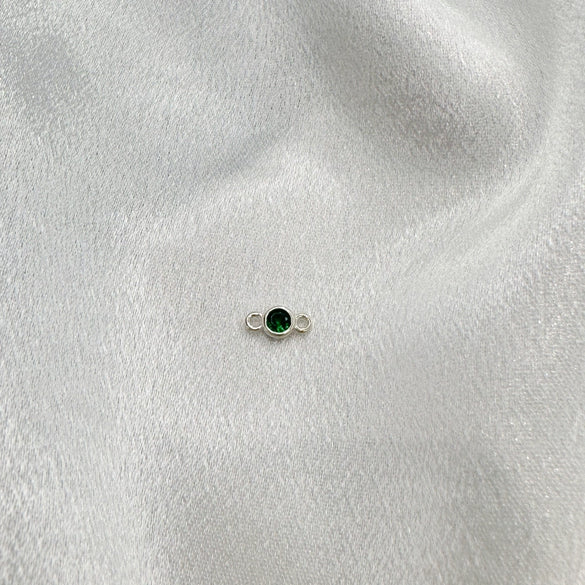 Wholesale Jewelry Silver 925 Inlaid Zircon Double Hanging Round Diy Semi Finished Bracelet Necklace Connecting Piece Material