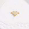 Wholesale Jewelry Silver Inlaid Zirconia Heart Shaped Connector Accessories