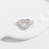 Wholesale Jewelry Silver Inlaid Zirconia Heart Shaped Connector Accessories
