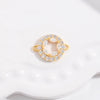 Wholesale Jewelry Silver Inlaid Zirconia Heart Shaped Connector Accessories