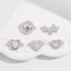 Wholesale Jewelry Silver Inlaid Zirconia Heart Shaped Connector Accessories