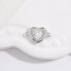 Wholesale Jewelry Silver Inlaid Zirconia Heart Shaped Connector Accessories