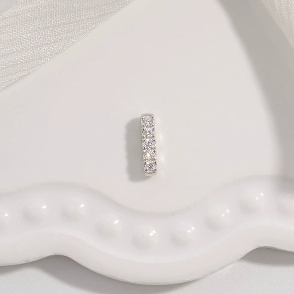 Wholesale Jewelry Silver 925 Inlaid Zirconia Oval Spacer Bead Accessories Simple Style