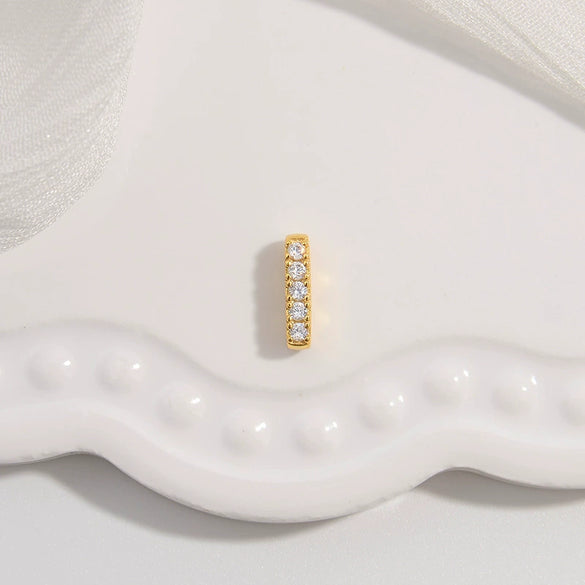 Wholesale Jewelry Silver 925 Inlaid Zirconia Oval Spacer Bead Accessories Simple Style