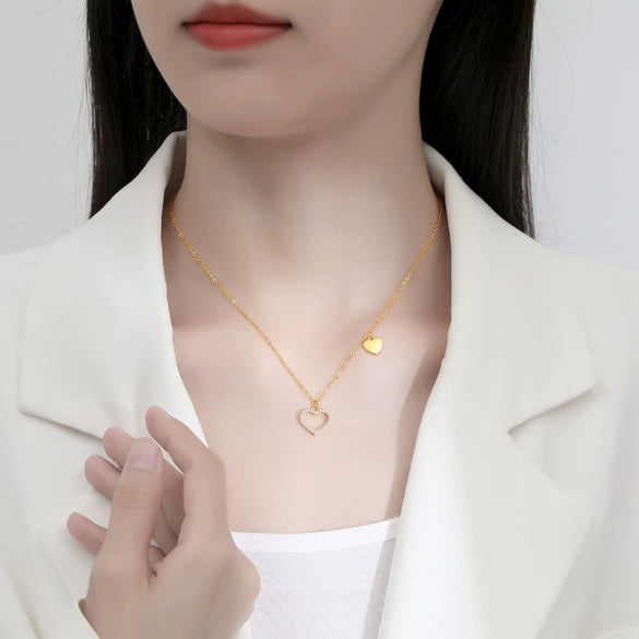 Wholesale Jewelry Silver 925 Love Clavicle Chain With Geometric Pattern For Women