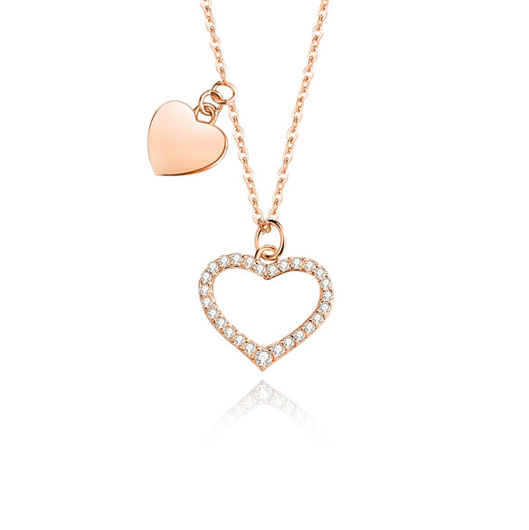 Wholesale Jewelry Silver 925 Love Clavicle Chain With Geometric Pattern For Women