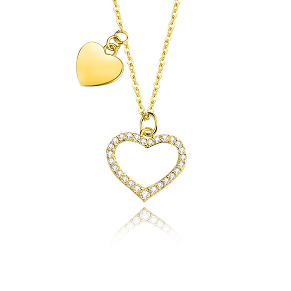 Wholesale Jewelry Silver 925 Love Clavicle Chain With Geometric Pattern For Women